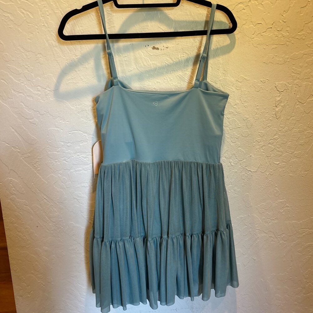 NWT Blogilates Women’s Ballerina Dress Cameo Blue Tiered Mesh Skirt – Size L - Picture 7 of 7